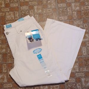 Just My Size Women's Modern Boot Cut White Jeans Size 20W Short